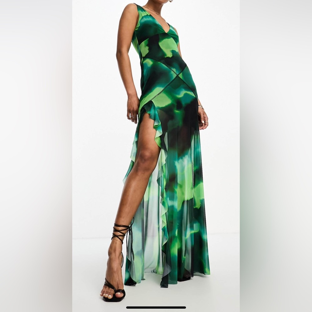 ASOS Design Green and Black Dress, NWT, Size 6 NEVER WORN